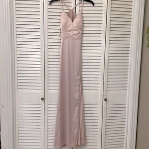 NWT Pale pink satin gown